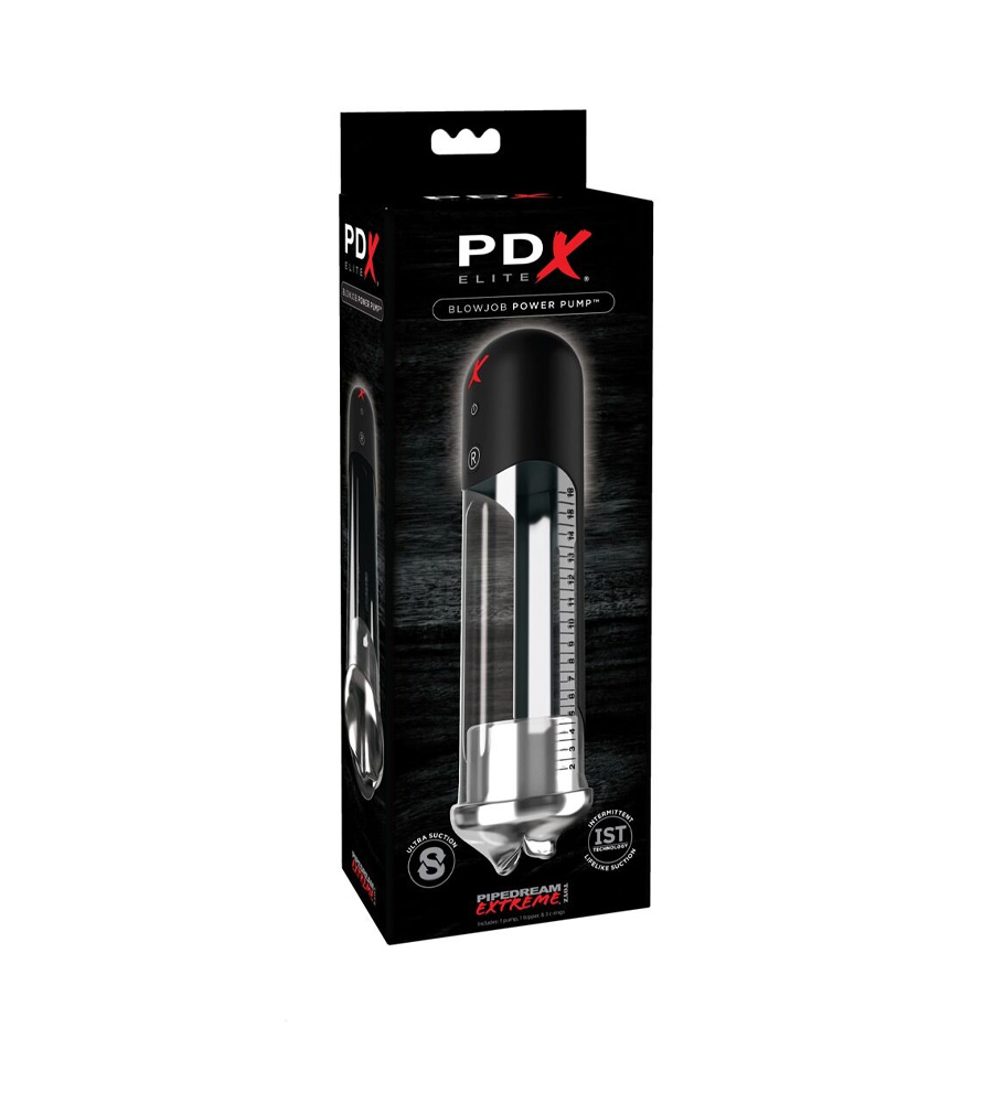 PDX Blowjob Power Pump – automatska penis pumpa + 3 penis prstena