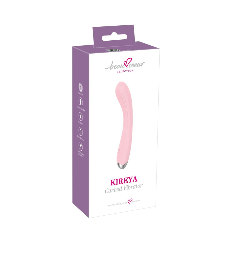beau coeur KIREYA Pink - silikonski vibrator, 20.3 cm