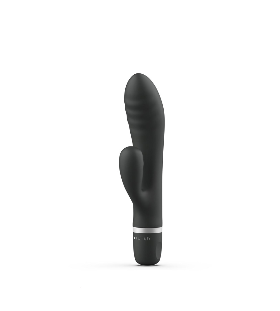 B Swish Bwild Classic Wave Vibrator Black je silikonski rabbit vibrator crne boje.
