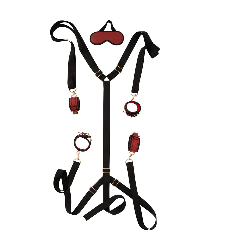 Bad Kitty Bed Restraint Kit – set za vezanje oko kreveta + povez za oči