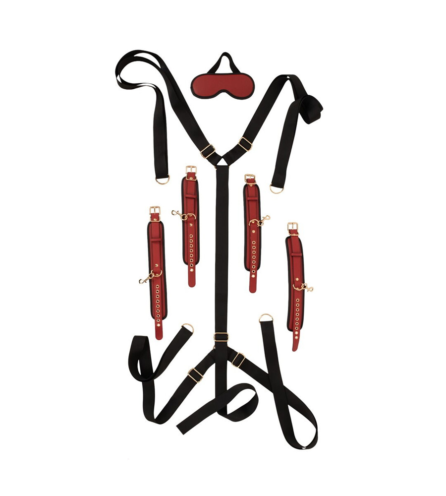 Bad Kitty Bed Restraint Kit – set za vezanje oko kreveta + povez za oči