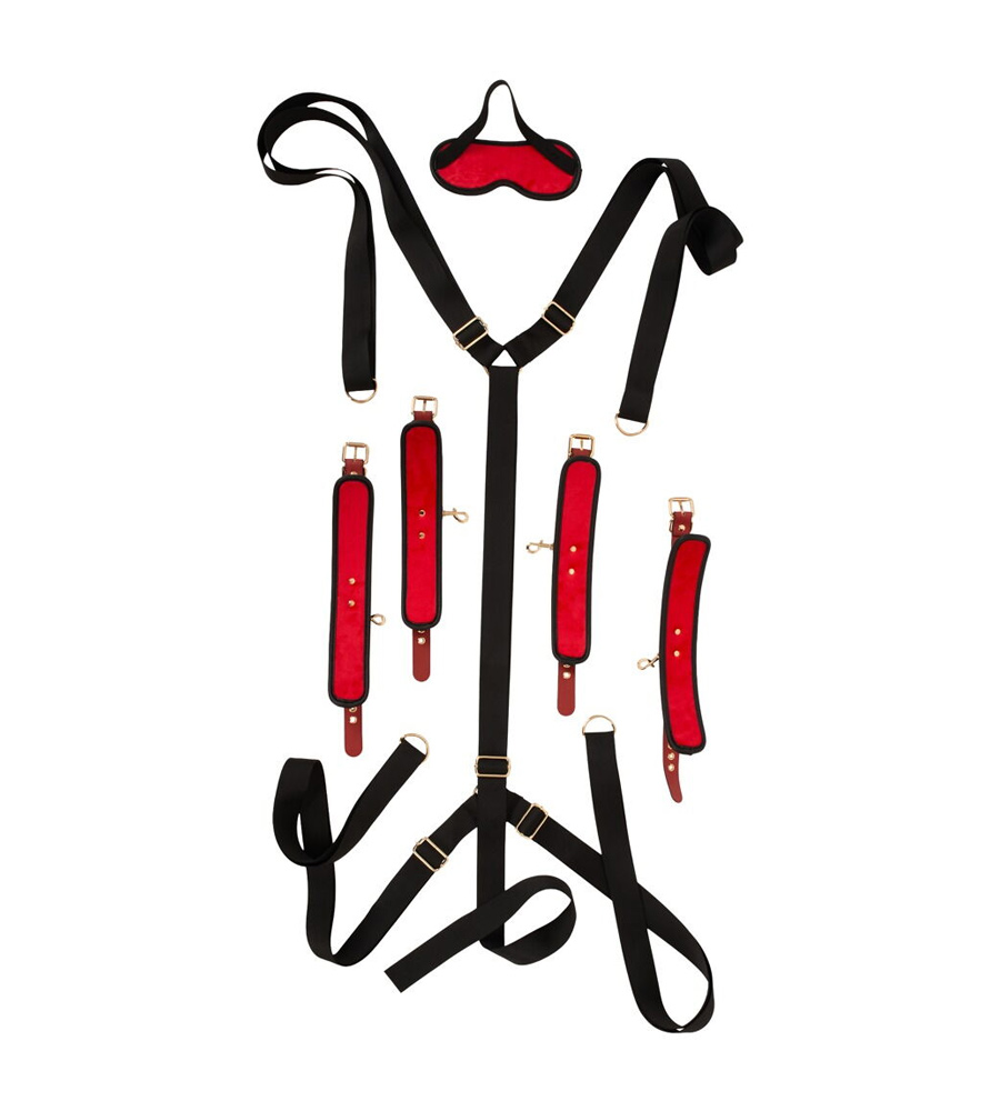 Bad Kitty Bed Restraint Kit – set za vezanje oko kreveta + povez za oči