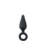 EasyToys Black Buttplug With Pull Ring M je silikonski analni plug.