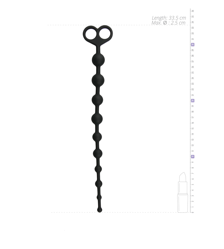 EasyToys Long Anal Beads Black – analne kuglice, 33.5 cm - Slika 3