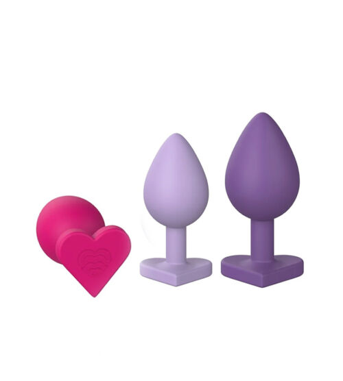 Love Signal Triple Heart Set – set silikonskih analnih plugova
