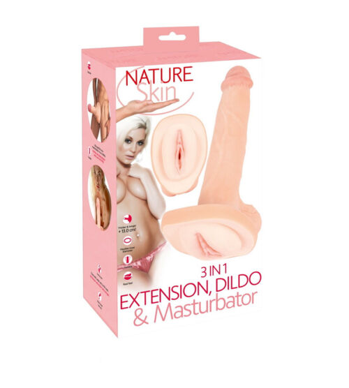 Nature Skin 3-in-1 – navlaka za penis, dildo i masturbator