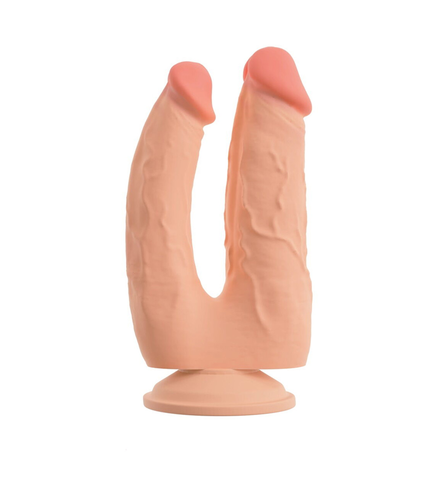 Nature Skin Bendable Double Penetrator - dvostruki dildo, TPR
