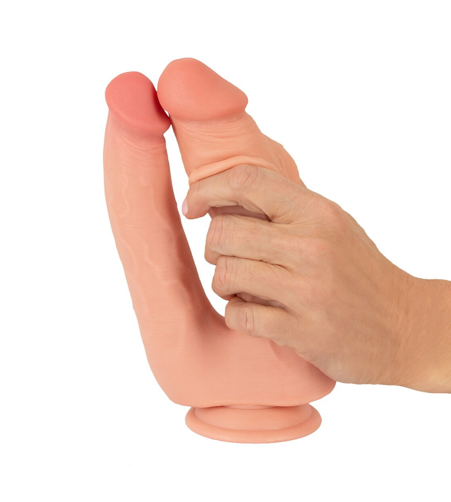 Nature Skin Bendable Double Penetrator - dvostruki dildo, TPR