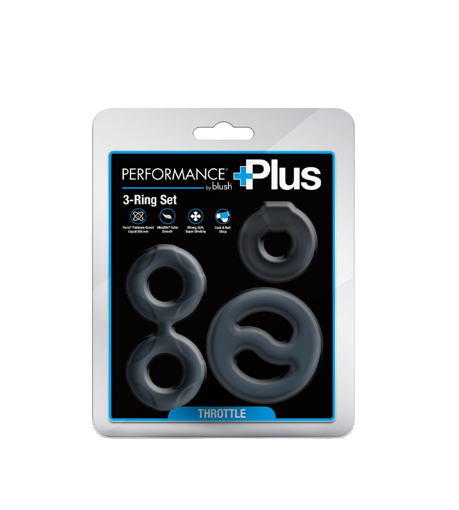 Performance Plus Throttle Ring Set – 3 silikonska penis prstena