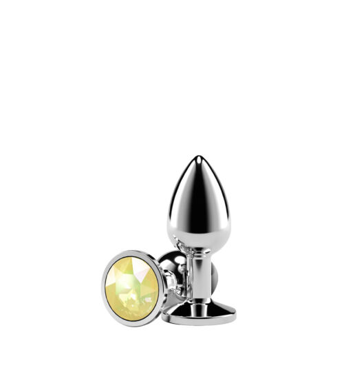 Rear Assets Silver Small Yellow Gem kvalitetan je analni plug srebrne kromirane boje s žutim kristalom na bazi.