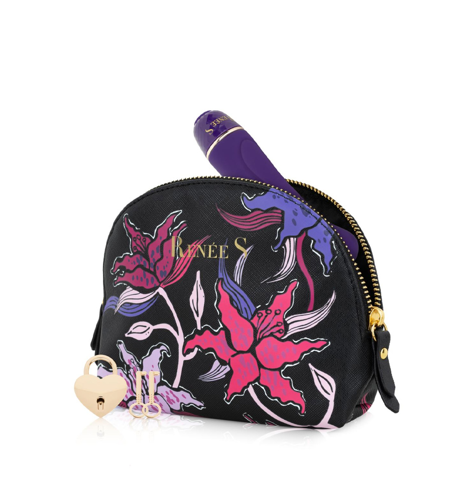 Rianne S Mini G Floral – mini vibrator + toaletna torbica