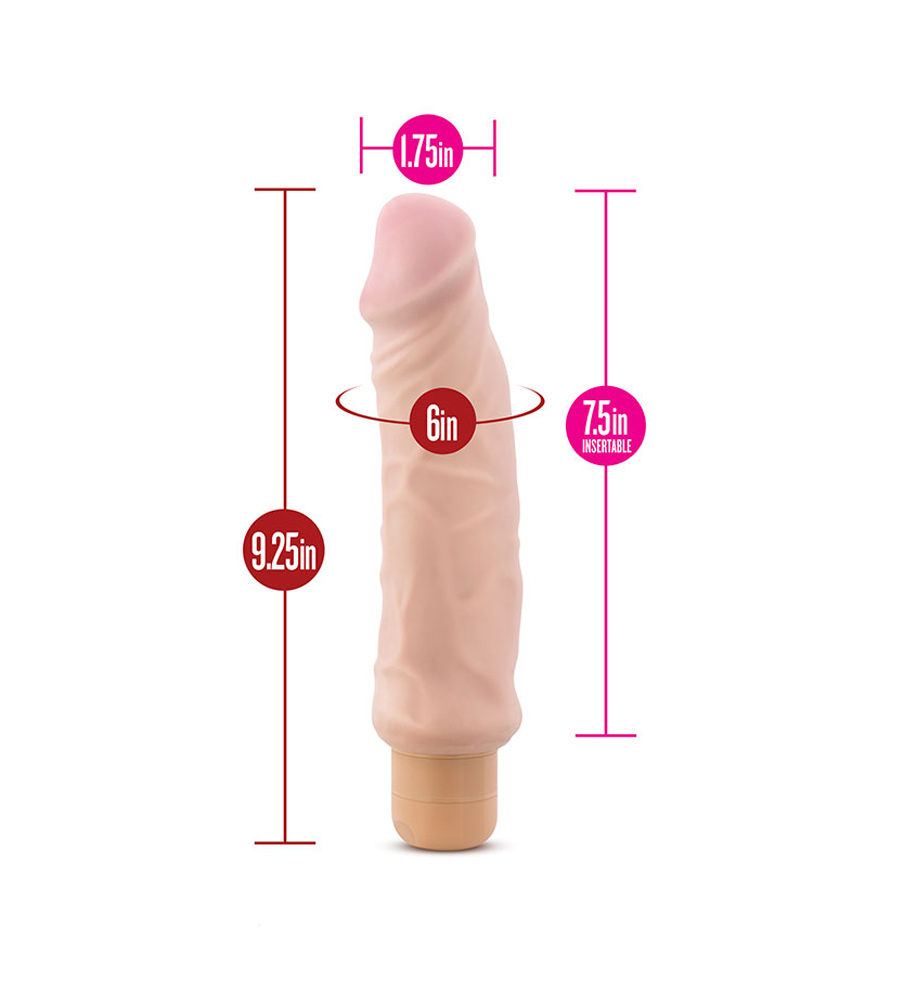 X5 Plus Vibrating Hard On Beige 9'' – realistični vibrator, 23,4 cm