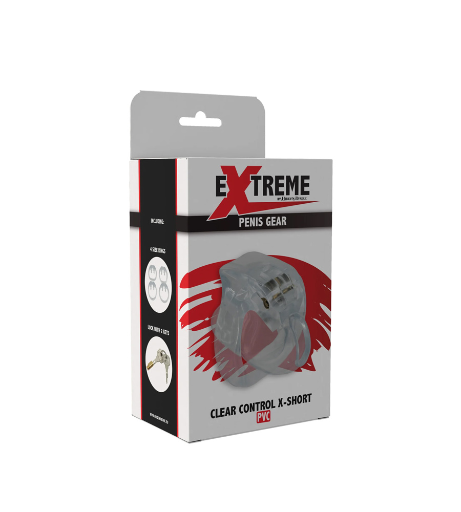 Extreme Clear Control Cock Cage X-Short – kavez za penis, PVC