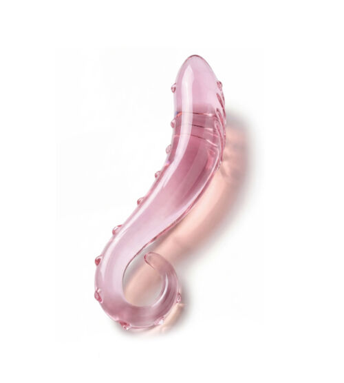 Glass Worxx Sparkle G-Spot Dildo Pink - stakleni dildo, 18 cm
