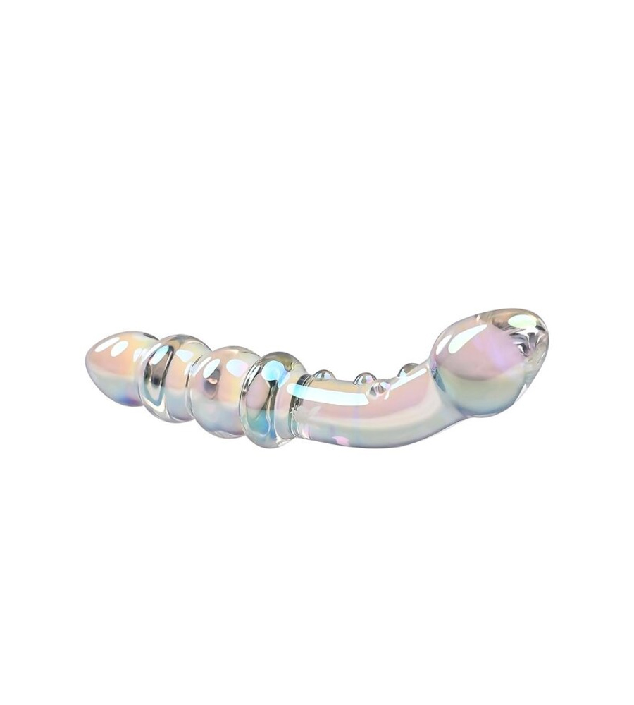 Playboy Jewels Double - dvostrani stakleni dildo, 17 cm