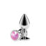 Rear Assets Silver Medium Pink Gem - metalni analni plug, 8.4 cm
