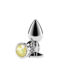 Rear Assets Silver Medium Yellow Gem - metalni analni plug, 8.4 cm