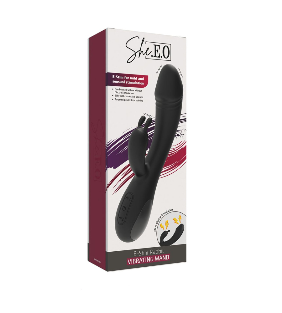 She.E.O E-Stim Rabbit – rabbit vibrator s elektro-stimulacijom, 20 cm