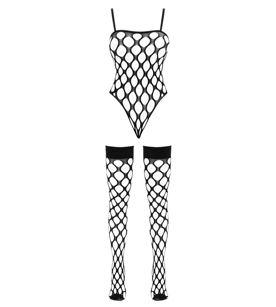 Fantasy by Cottelli Net Set – mrežasti bodi i samostojeće čarape