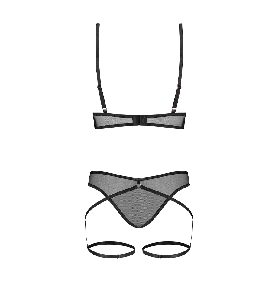 Obsessive Euridia 2Pcs Set – grudnjak i gaćice s podvezicama