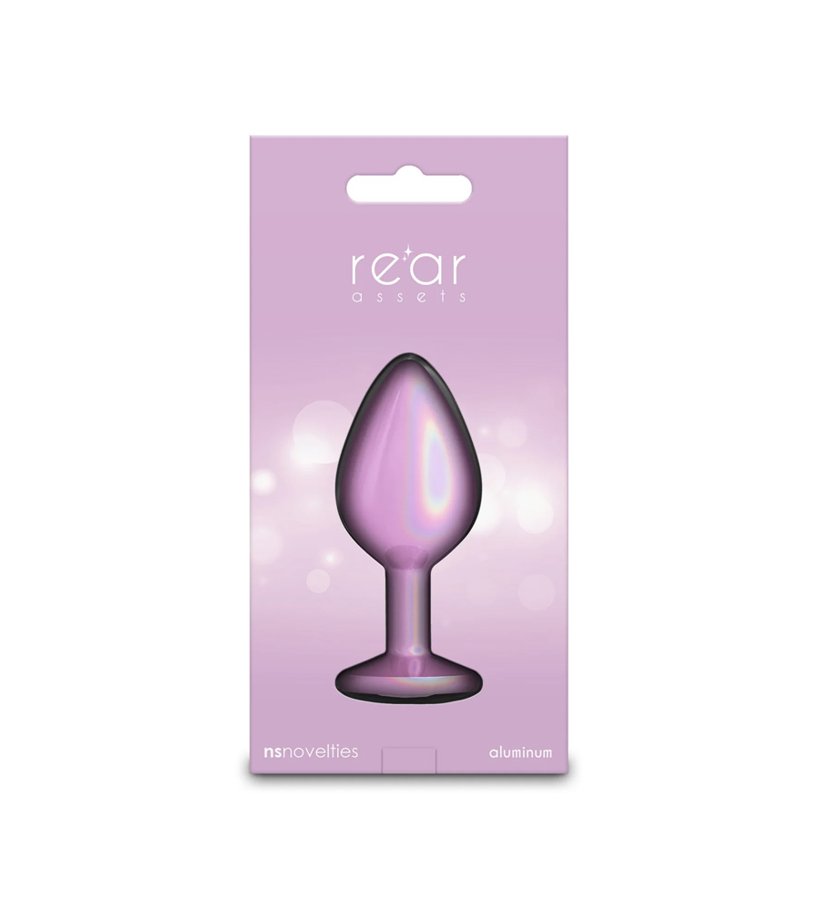 Rear Assets Iridescent Pink Medium - metalni analni plug, 8.2 cm - Slika 3