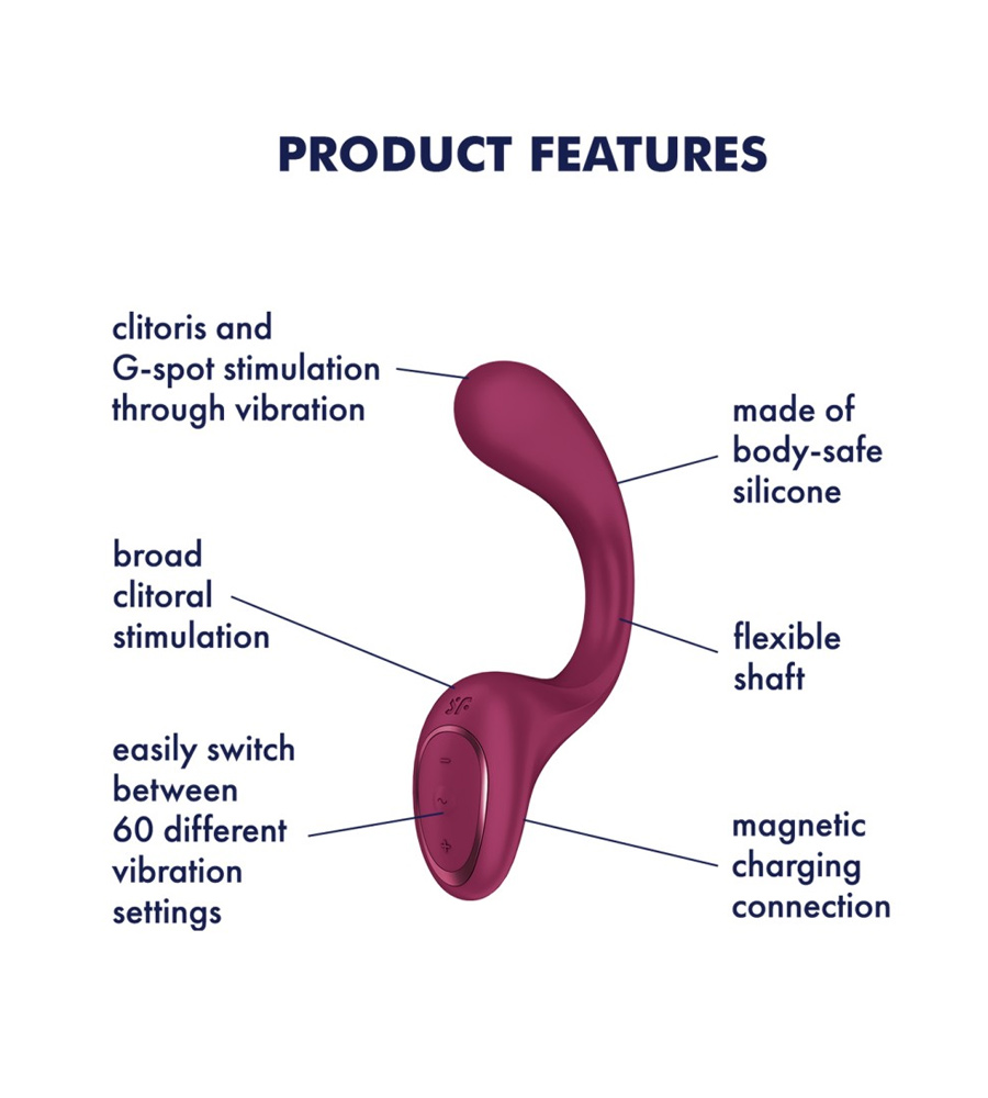 Satisfyer G for Goddess 2 Wine Red - silikonski rabbit vibrator - Slika 6
