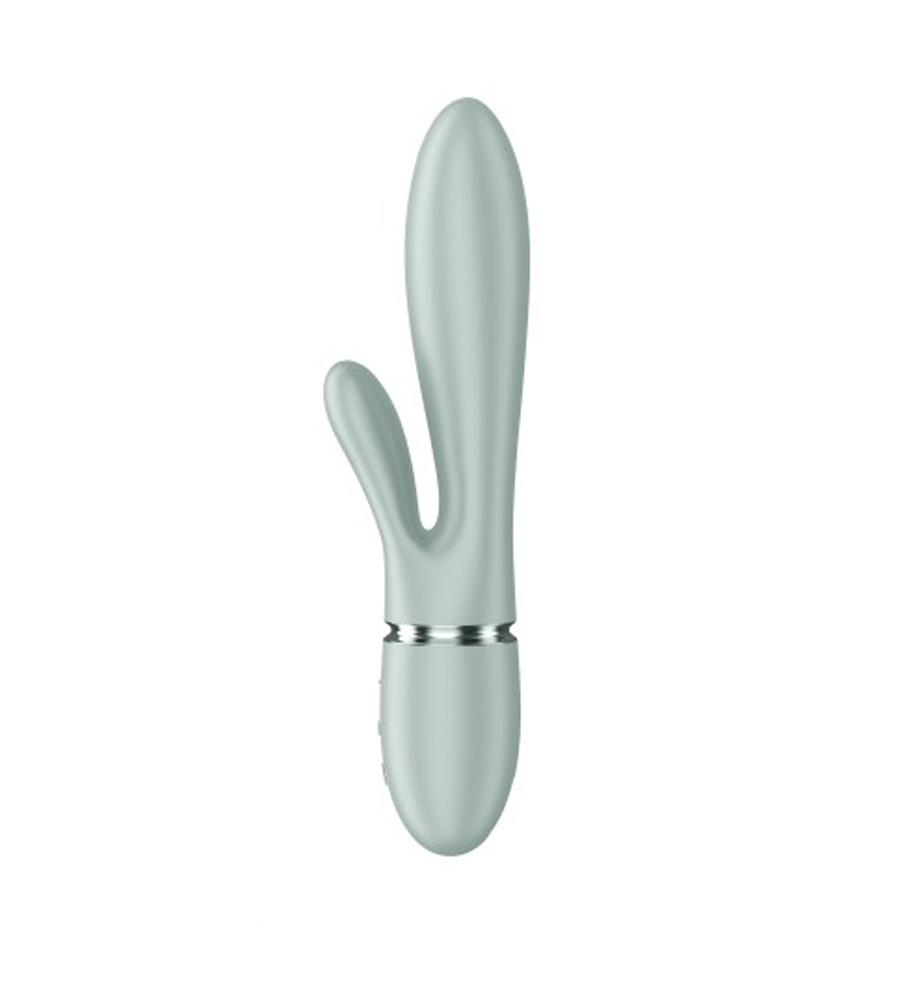 Satisfyer Pearl Bunny 2 Grey Green je rabbit vibrator s rotirajućim perlama. Ergonomski oblikovan rabbit nastavak nježno vibrira i stimulira klitoris.